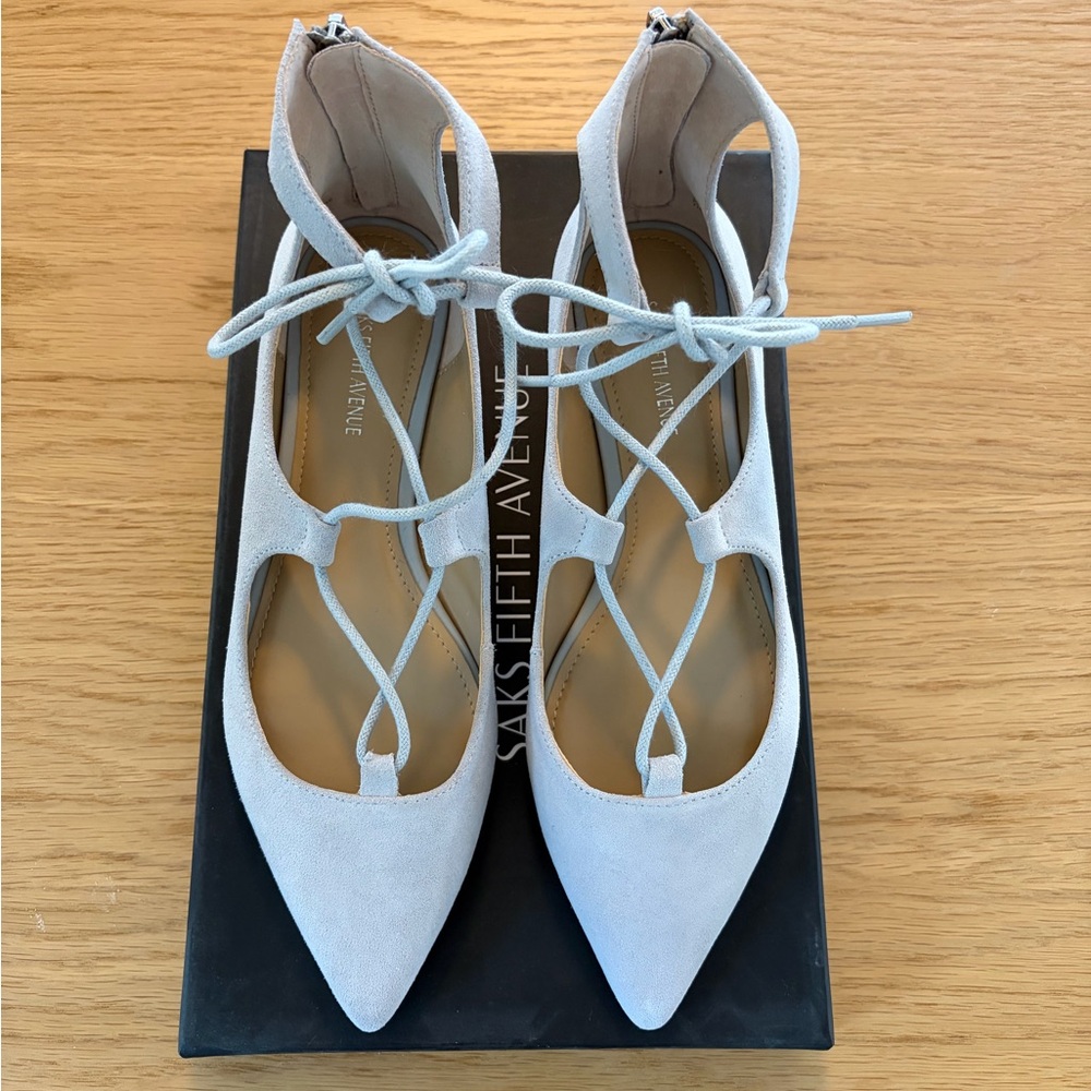 Saks Fifth Avenue Beige Pointed Flats